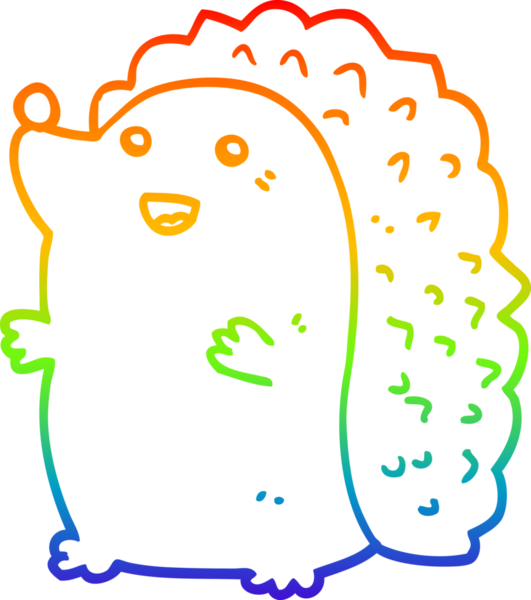 gökkuşağı gradyan çizgi çizimi Mutlu kirpi bir insan tarafından çizilmiş