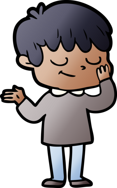 Bir insan tarafından çizilmiş mutlu çocuk çizgi filmi.