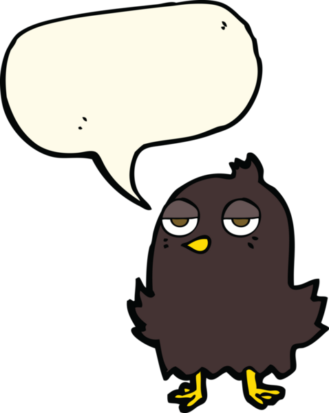 Bir insan tarafından çizilmiş düşünce baloncuklu sıkılmış bir kuş.