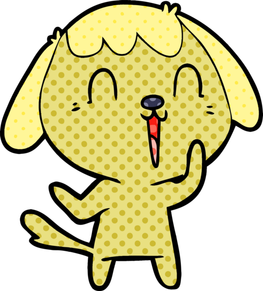 Bir insan tarafından çizilmiş şirin bir çizgi film köpeği.