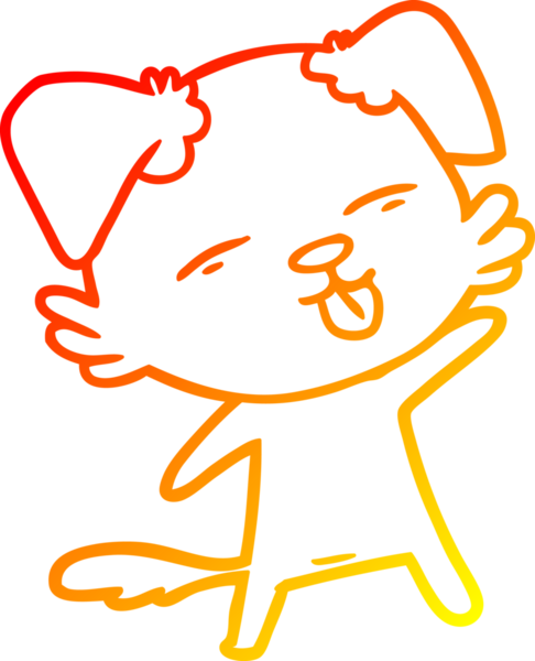 İnsan tarafından çizilmiş bir çizgi film köpeğinin sıcak çizgi çizimi.