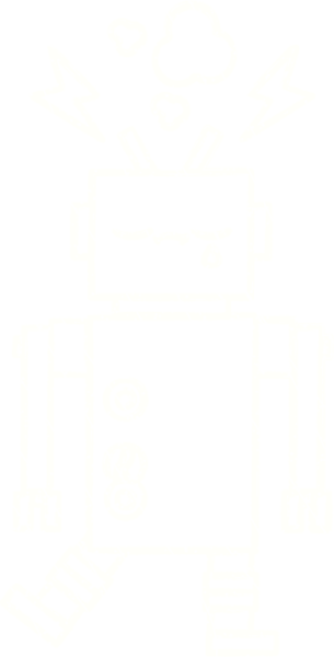 Bir insan tarafından çizilen robot tebeşiri.