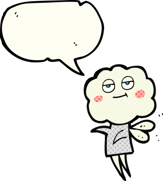 El yazısıyla çizilmiş çizgi roman konuşma balonu. Bir insan tarafından çizilmiş şirin bulut kafalı şeytan.