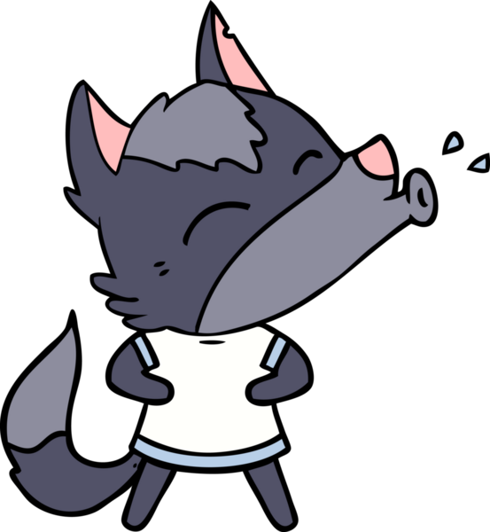 Bir insan tarafından çizilmiş uluyan kurt çizgi filmi.