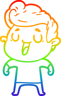 gökkuşağı gradyanı çizimi bir insan tarafından çizilmiş mutlu bir çizgi film adamı