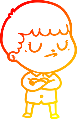 Bir insan tarafından çizilen huysuz bir çocuğun sıcak çizgi çizimi.