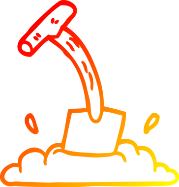 Bir insan tarafından çizilmiş bir çizgi çizgi filmin sıcak gradyan çizimi