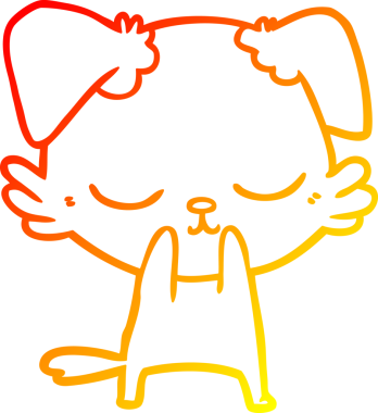 Bir insan tarafından çizilmiş sevimli bir köpeğin sıcak çizgi çizgisi.