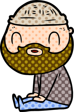 Bir insan tarafından çizilmiş sakallı bir adam.