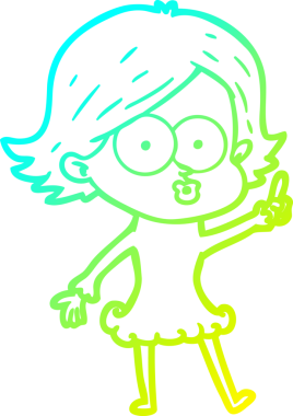 Bir insan tarafından somurtulmuş çizgi film kızı çizimi.