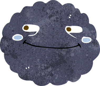 Bir insan tarafından çizilmiş mutlu yağmur bulutu çizgi filmi