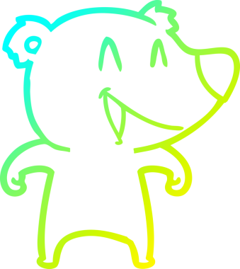 Bir insan tarafından çizilmiş gülen ayı çizgi filmi.