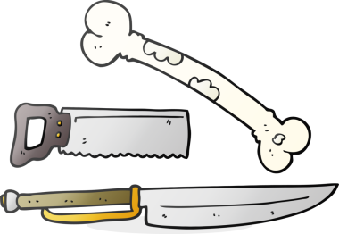 Bir insan tarafından çizilmiş karikatür bıçağı.