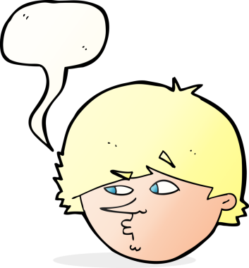 bir insan tarafından çizilmiş konuşma balonu olan şüpheli bir adam.