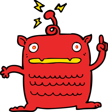 Bir insan tarafından çizilmiş garip küçük uzaylı çizgi filmi.