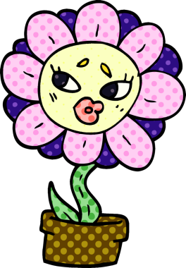 Bir insan tarafından çizilmiş karalama saksısı.