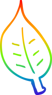 bir insan tarafından çizilmiş bir çizgi film yaprağının gradyan çizimi