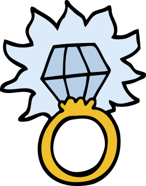 Bir insan tarafından çizilmiş karalama tarzı elmas yüzük.