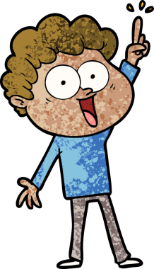 Bir insan tarafından çizilmiş mutlu bir adam.