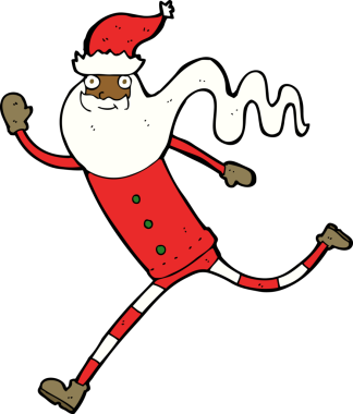 Bir insan tarafından çizilmiş Noel Baba çizgi filmi.