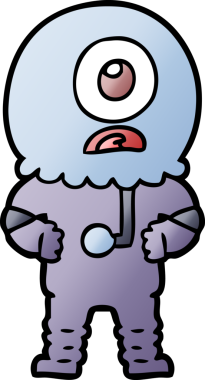 Çizgi film Tepegöz uzaylı uzay adamı bir insan tarafından çizildi.