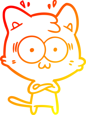 İnsan tarafından çizilmiş bir çizgi filmin sıcak eğimli çizimi.