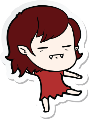 Bir insan tarafından çizilmiş ölümsüz vampir bir kızın çıkartması.