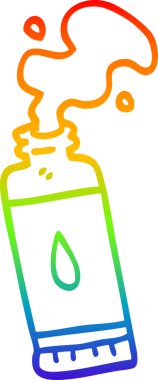 gökkuşağı gradyan çizgi çizimi Bir insan tarafından çizilmiş sıkılan losyon tüpü