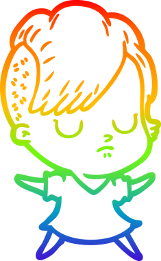 gökkuşağı gradyan çizimi bir insan tarafından çizilmiş bir karikatür kadın