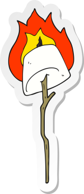 Bir insan tarafından çizilmiş kızarmış şekerlemenin çıkartması.