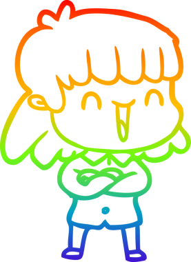 gökkuşağı gradyan çizimi bir insan tarafından çizilmiş bir karikatür kadın