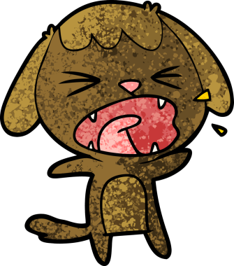 Bir insan tarafından çizilmiş şirin bir köpek havlaması.