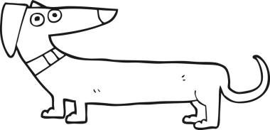 Bir insan tarafından çizilmiş siyah beyaz karikatür sosisi.