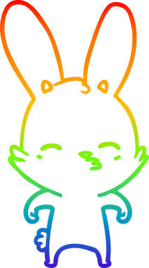 gökkuşağı gradyan çizimi bir insan tarafından çizilmiş meraklı tavşan çizgi filmi