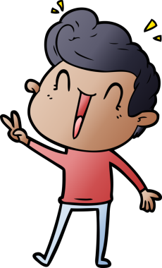 Bir insan tarafından çizilmiş heyecanlı bir çizgi film.