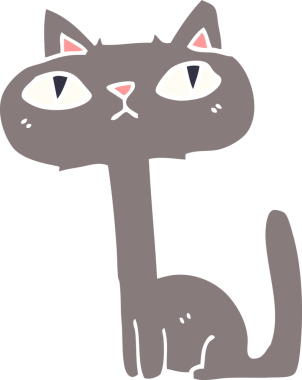 Bir insan tarafından çizilmiş komik bir kedi.