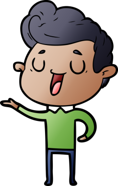 Bir insan tarafından çizilmiş mutlu çizgi film adamı.