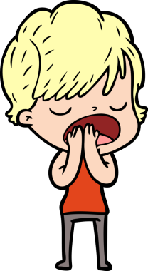 Bir insan tarafından çizilmiş bir karikatür kadın konuşuyor.