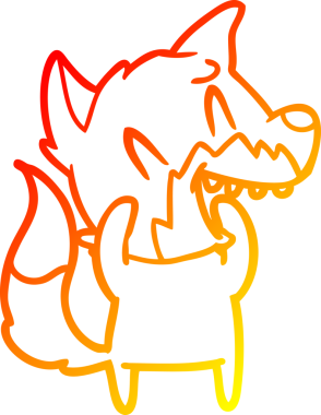 Bir insan tarafından çizilmiş gülen tilki çizgi filmi.