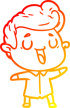 Bir insan tarafından çizilmiş mutlu bir çizgi film karakteri çizimi.