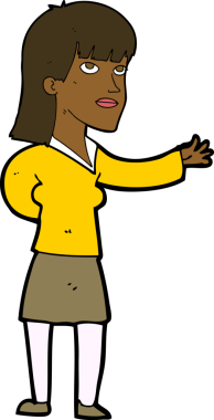 Bir insan tarafından çizilmiş bir karikatür kadın.