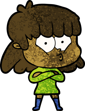 Bir insan tarafından çizilmiş ıslık çalan kız.