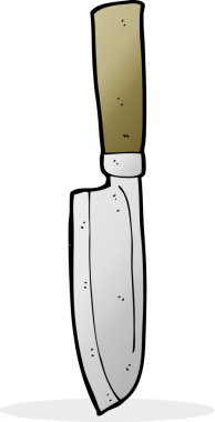 Bir insan tarafından çizilmiş mutfak bıçağı.