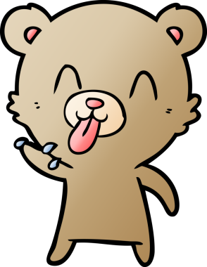 Bir insan tarafından çizilmiş kaba çizgi film ayısı.