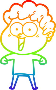 Bir insan tarafından çizilmiş mutlu bir adamın çizgi çizimi.