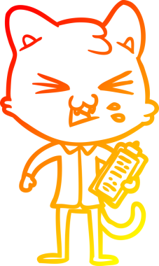 Bir insan tarafından çizilmiş çizgi film kedisinin sıcak çizgi çizimi