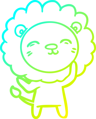 Bir insan tarafından çizilmiş karikatür aslanı çizimi.