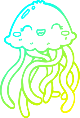 Bir insan tarafından çizilmiş bir denizanasının soğuk gradyan çizimi.