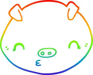gökkuşağı gradyan çizimi bir insan tarafından çizilmiş domuz çizgi