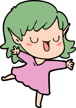 Bir insan tarafından çizilmiş bir elf kızı.